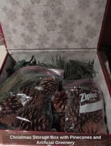 Christmas-Storage-Box-with-Pinecones-and-Artificial-Greenery