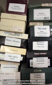 Collection-of-Assorted-Boxes-Marilyn-Stember-Liz-Claiborne-Josef-Seibel-Polo-Sport-Clarks
