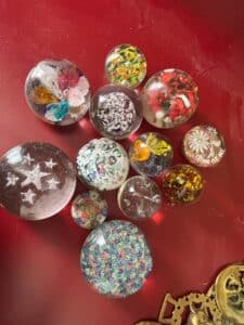 Collection-of-Assorted-Glass-Paperweights-including-Millefiori-and-Themed-Designs