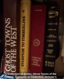 Collection-of-Books-Ghost-Towns-of-the-West-Stampede-to-Timberline-Websters-New-Collegiate-Dictionary-and-Holy-Bible