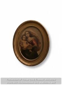 Collection-of-Three-Oval-Framed-Miniature-Portraits-Noblewomen-and-Madonna-and-Child-second-image
