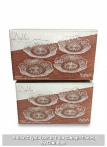 Dublin-Crystal-Set-of-Four-Canape-Plates-by-Godinger