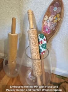 Embossed-Rolling-Pin-with-Floral-and-Paisley-Design-and-Painted-Wooden-Spoon