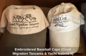 Embroidered-Baseball-Caps-Great-Migration-Tanzania-Yacht-Isabela-II