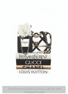Fashion-Book-Stack-Canvas-Wall-Art-with-Designer-Logos