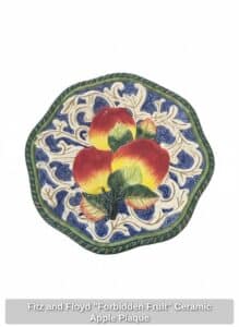 Fitz-and-Floyd-Forbidden-Fruit-Ceramic-Apple-Plaque