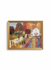 Folk-Art-For-Sale-Apple-Butter-and-Pumpkins-Painting