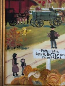 Folk-Art-For-Sale-Apple-Butter-and-Pumpkins-Painting-second-image