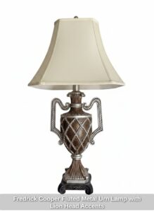 Fredrick-Cooper-Fluted-Metal-Urn-Lamp-with-Lion-Head-Accents