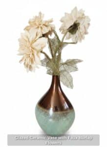 Glazed-Ceramic-Vase-with-Faux-Burlap-Flowers