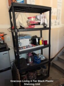 Gracious-Living-Tier-Black-Plastic-Shelving-Unit