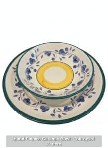 Hand-Painted-Ceramic-Bowl-Tournesol-Pattern