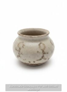Handmade-Stoneware-Pot-with-Incised-Markings