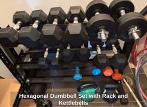 Hexagonal-Dumbbell-Set-with-Rack-and-Kettlebells