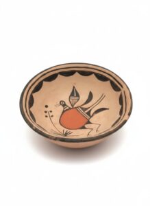Hopi-Polychrome-Pottery-Bowl-with-Bird-Design-by-Garnet-Pavatea