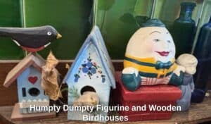 Humpty-Dumpty-Figurine-and-Wooden-Birdhouses