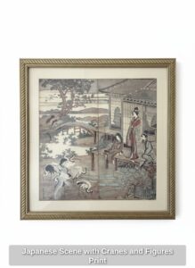 Japanese-Scene-with-Cranes-and-Figures-Print