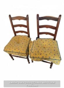 Ladder-Back-Dining-Chairs-with-Floral-Cushions