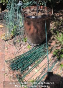 Large-Terracotta-Planter-with-Assorted-Metal-Plant-Supports-or-Cages