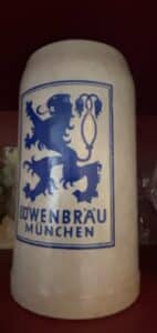 Lowenbrau-Brewery-Salt-Glaze-Stoneware-Beer-Mug