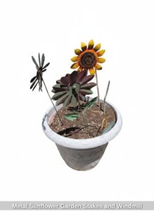 Metal-Sunflower-Garden-Stakes-and-Windmill