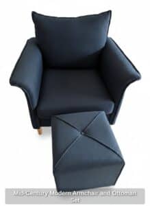 Mid-Century-Modern-Armchair-and-Ottoman-Set