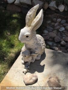 Mother-Rabbit-with-Two-Kits-Garden-Statue