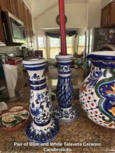 Pair-of-Blue-and-White-Talavera-Ceramic-Candlesticks