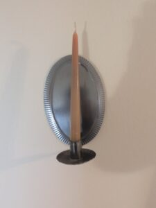 Pewter-Wall-Sconce-with-Taper-Candle-Holder