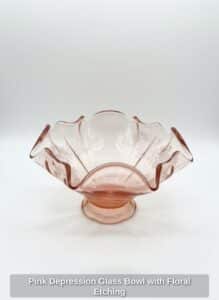 Pink-Depression-Glass-Bowl-with-Floral-Etching