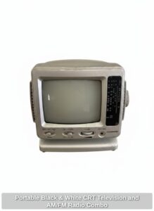 Portable-Black-White-CRT-Television-and-AM-or-FM-Radio-Combo