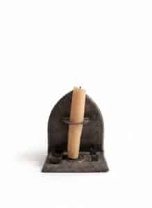 Primitive-Cast-Iron-Candle-Holder-with-Drip-Pans