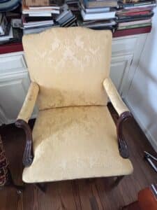 Queen-Anne-Style-Armchair-with-Damask-Upholstery