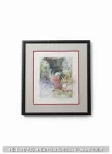 Richard-Ackerman-Garden-Scene-Watercolor
