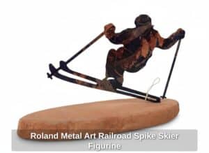 Roland-Metal-Art-Railroad-Spike-Skier-Figurine