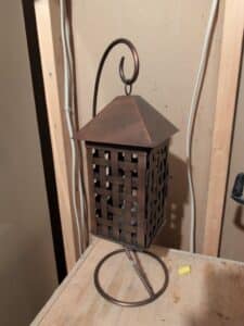 Rustic-Wrought-Iron-Candle-Lantern-with-Scroll-Hanger