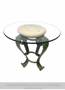 Sculptural-Dolphin-and-Wave-Pedestal-Table-with-Glass-Top