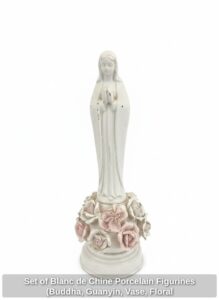 Set-of-Blanc-de-Chine-Porcelain-Figurines-Buddha-Guanyin-Vase-Floral-Arrangement-fifth-image