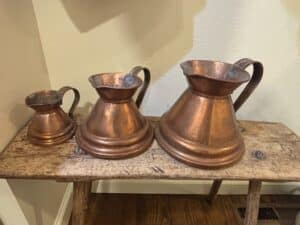 Set-of-Three-Graduated-Copper-Measuring-Jugs