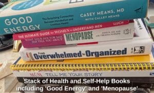 Stack-of-Health-and-Self-Help-Books-including-Good-Energy-and-Menopause