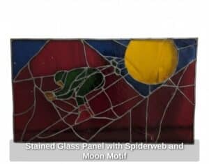 Stained-Glass-Panel-with-Spiderweb-and-Moon-Motif