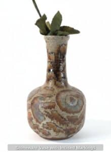 Stoneware-Vase-with-Incised-Markings