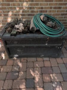 Suncast-Gallon-Resin-Wicker-Outdoor-Patio-Storage-Deck-Box-with-Hose
