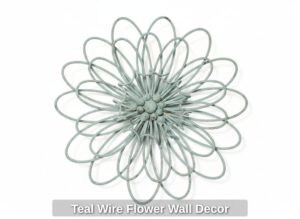 Teal-Wire-Flower-Wall-Decor
