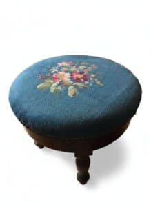 Victorian-Needlepoint-Footstool