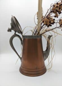 Vintage-Arts-Crafts-Copper-Pitcher-with-Pewter-Accents