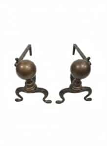 Vintage-Brass-Cannonball-Andirons-Pair