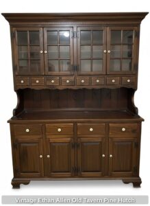 Vintage-Ethan-Allen-Old-Tavern-Pine-Hutch