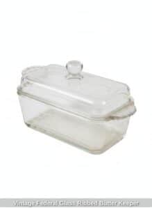 Vintage-Federal-Glass-Ribbed-Butter-Keeper