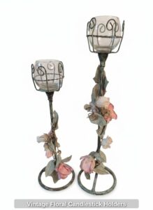 Vintage-Floral-Candlestick-Holders